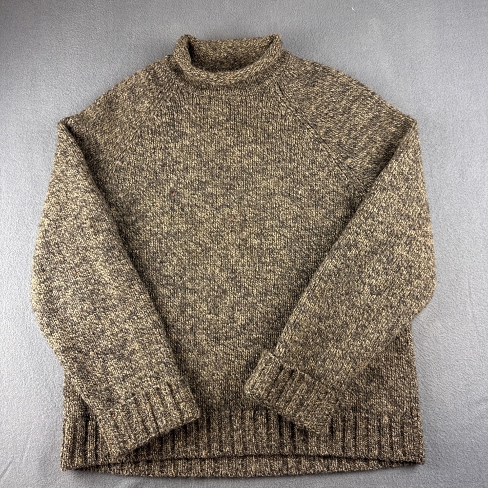 Vintage Abercrombie & Fitch Sweater Mens M Brown Wool Roll Neck Red Cross Canada